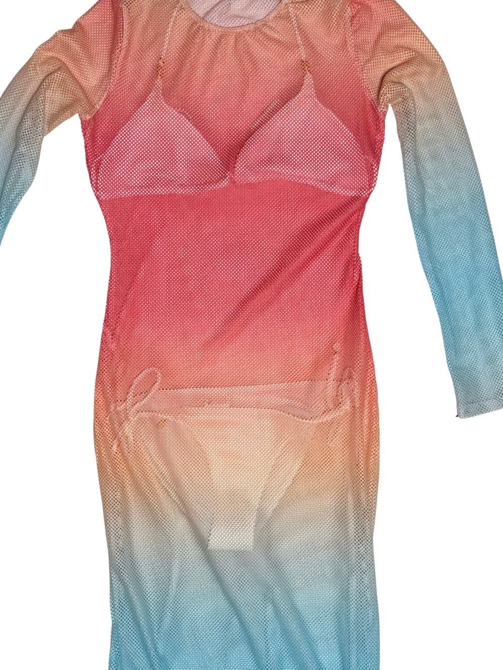 ICON SWIM Zaila Ombre Rainbow Mesh Dress - Picture 7 of 13